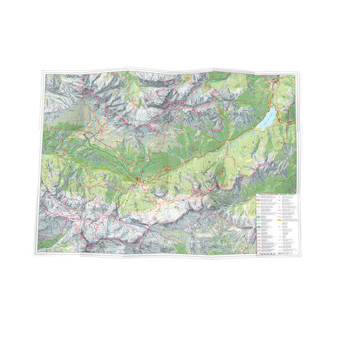 Mappa all'interno della carta dei sentieri di Sella Nevea con tutti i percorsi