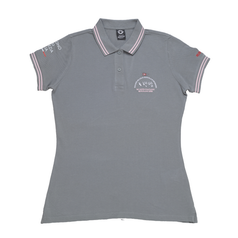 Polo Plenty grigia linea Barcolana con dettagli rosa a maniche corte