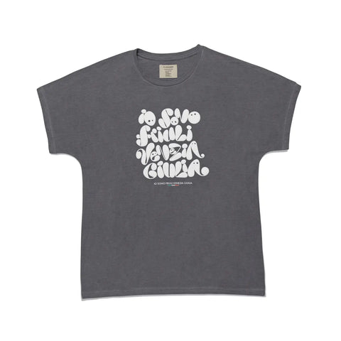 T-shirt maniche corte grigia con logo in rilievo bianco Io Sono Friuli Venezia Giulia
