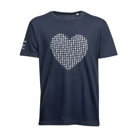 T-shirt blu vestibilità regolare a marchio Io Sono Friuli Venezia Giulia con stampa cuore