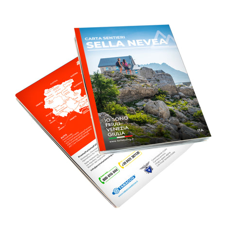 Carta dei sentieri di Sella Nevea per escursioni e trekking in Friuli Venezia Giulia