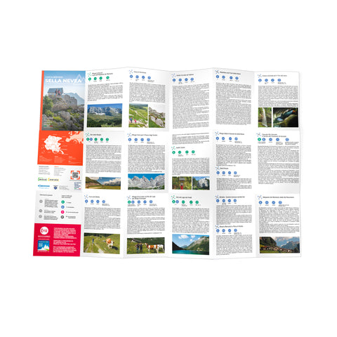 Carta sentieri di Sella Nevea con le principale mete da raggiungere