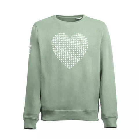 Felpa girocollo color salvia con grafica cuore Io Sono Friuli Venezia Giulia