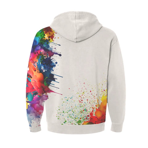 Felpa con cappuccio grigia linea Colors con logo Io Sono Friuli Venezia Giulia e bandiera italiana vista da dietro