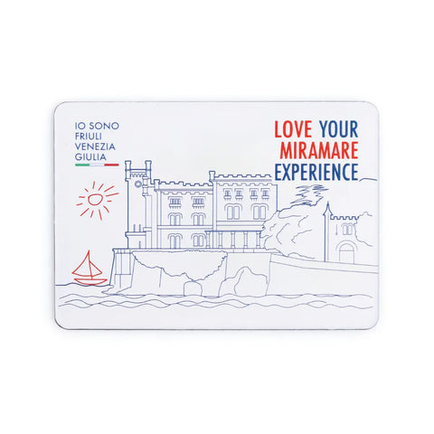 Magnete da frigo con la rappresentazione del Castello di Miramare di Trieste