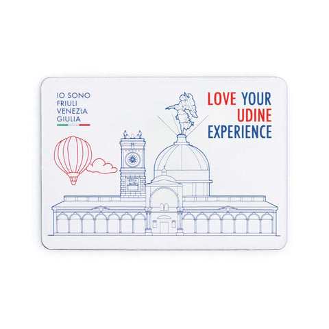 Magnete da frigo con la rappresentazione del Castello di Udine.