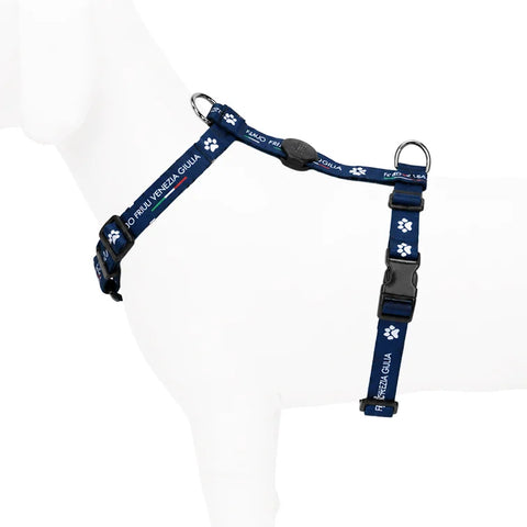 Pettorina per cani blu con logo Io Sono Friuli Venezia Giulia 